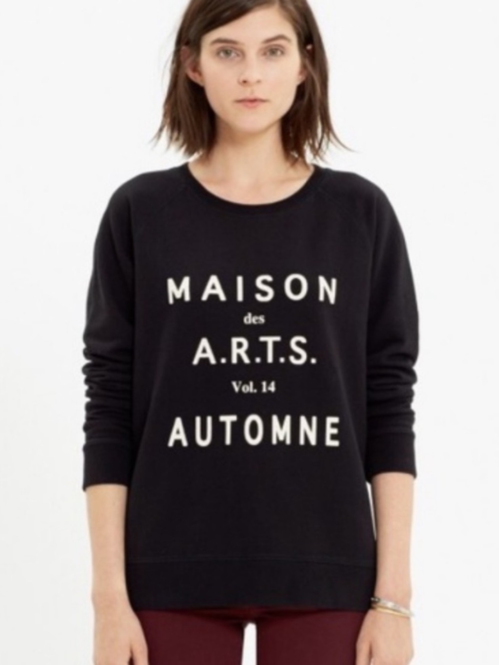 MADEWELL Maison des A.R.T.S. Automne Black Graphic Sweatshirt MEDIUM